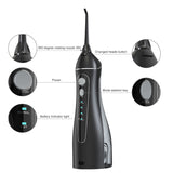 Portable Oral Irrigator with Travel Bag Water Flosser USB Rechargeable 5 Nozzles Water Jet 200ml Tank Waterproof Oral Irrigator