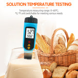 PH818M PH Meter for Food Processing 2 in 1 Food PH Tester Solution Temperature Meter LCD Backlight Digital PH Measuring Probe