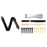 Guitar Strap with 3 Pick Holders Soft Cotton Strap (Black) with Guitar Bridge Pins Puller Pulling Remover Extractor Too