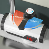 Electric Water Heater with LED Temperature Display Leakage Protection EU Plug for Kitchen/Toilet Instant Kitchen Faucet Heater