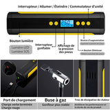 Portable Air Compressor Rechargeable Electric Tire Inflator Digital LED Display Cordless Air Pump for Car, Motorcycle