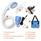 Portable Camping Outdoor Shower Head with 20L Bucket Camping Shower Pump for Beach Swimming Traveling Hiking Car Pet Cleaning