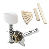 1 set 6 Bridge Pins + Saddle + Bridge Saddle Bone White &amp; 6Pcs Guitar String Tuning Peg Tuner Machine Head