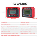 TS58 Digital Insulation Resistance 0.1MΩ-10GΩ Megohmmeter LCD Backlit AC DC 10-600V DAR PI Index Insulated Resistance Meter