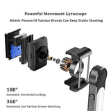 Gimbal Stabilizer Single Axis Stabilizer Bluetooth Selfie Stick Anti-Shake Tripod with Led Fill Light for iPhone/Android