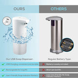 Touchless Automatic Foam Soap Dispenser USB Rechargeable Touchless Sensor 350ml USB Charging Hand Wash Foaming Wahser