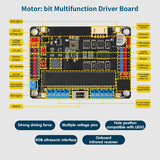 For Motor:Bit Multifunctional Motor Drive Board Expansion Board DC Support 8 Servos,Makecode,Scratch3.0,Mixly,Python