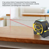 3in1 Laser Rangefinder 5m Tape Measure Ruler LCD Display with Backlight Distance Meter Building Device Area Volumes Surveying