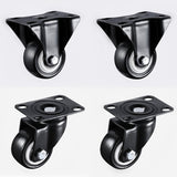 4pcs 1.5 inches 41mm Heavy Duty 180kg Black Swivel Castor Wheels Trolley Furniture Caster Rubber