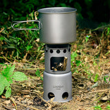Lixada Portable Camping Wood Stove Folding Lightweight Titanium Wood Burning Backpacking Stove for Outdoor Hiking Cooking Picnic