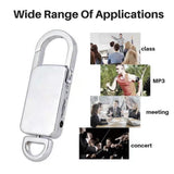 Keychain 8GB Digital Voice Recorder Voice Activated Recording USB Flash Drive Silver Audio Sound Dictaphone Portable MP3 Player