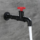 G1/2 Black/Chrome Wall Mounted Bathroom Balcony Outdoor Garden Faucet Single Cool Solid Brass Washer Faucet