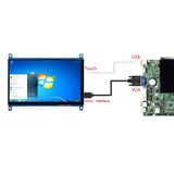 7 Inch TN Screen Monitor 800X480 Capacitive Display HDMI-Compatible VGA Interface Display For Raspberry Pi
