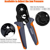 WOZOBUY Ferrule Crimping Tool Kit, HSC8 6-6/6-4 Pliers,For Tube Terminal Wire End Terminal,with 800/1900/2000 Pcs wWre Connector