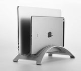 Space-saving Laptop Vertical Stand with 2Pcs Slot Desktop Notebook Erected Holder Aluminum Alloy Tablet Support