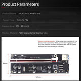 5Pcs VER009S Plus PCI-E Riser Card PCI Express 1X to 16X USB 3.0 Cable SATA to 6Pin Connector for Graphics Video Card