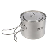 Lixada 1600ml Titanium Pot Ultralight Portable Hanging Pot with Lid and Foldable Handle Outdoor Camping Hiking Backpacking