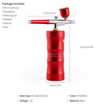 Mini Air Compressor Moisturizing spray Kit Airbrush portable high pressure water oxygen Nano Mist Sprayer Skin Care Tools