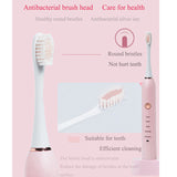 Electric Toothbrush Rechargeable Black White Sonic Teeth Brush Oral Hygiene IPX7 Waterproof with Replacement Brush Head Gift