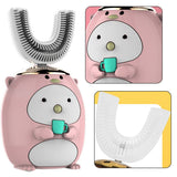 Smart 360 Degree U Shaped Kids Children Electric Toothbrush Silicone Automatic Ultrasonic Teeth Tooth Brush Cartoon Pattern