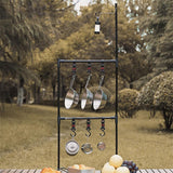 Outdoor Desktop Storage Rack Ultralight Aluminum Alloy Desktop Shelf Adjustable Shelf For Picnic Hiking Fishing Garden BBQ