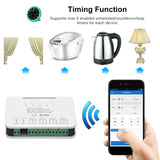 Ewelink Relay 2CH/4CH Smart Home Switch Module 433RF Remote Control 7-32V 85-250V 10A Relay Smart Timer Nest Alexa Google Home