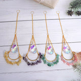 Crystal Sun Catchers Wind Chime Prisms Natural Stone Rainbow Chaser Moon for Garden Hanging Pendant Car Lamp Home Decor Gift