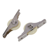 6Pcs White Doors Window Single Nylon Sliding Roller Pulley Wheel 62Mm Length &amp; 2 Pcs Nylon Single Axle Sliding Door Roller Windo