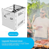 Camping Stove Wood Burning Foldable Camp Stove with Survival Fire Starter Kit Carry Bag for Outdoor Camping Hiking
