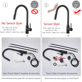 Free Shipping Pull Out Black Sensor Kitchen Faucet Smart Induction Mixer Tap Touch Control Sink Tap 2 Modes Torneira De Cozinha
