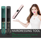 Cordless Mini Hair Straightener Curler Fast Warm-up Thermal Hair Flat Irons Negative Ion Straighting Styling Tool USB Charging