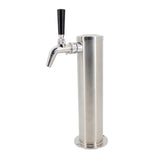 Single Faucet Brushed Stainless Steel Beer Tower (All SS) Air Cooled  No Faucet