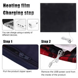 Portable Usb Multifunctional Electric Heating Blanket Red Lattice Car Office Mat Pad Heater Polyester Fabric
