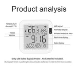 Tuya WiFi Intelligent USB Power Supplys Temperature Humidity Sensors Time Date Week Intelligent Home Office Bedroom Kitchen