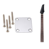 1 Set Electric Guitar Neck Plate with Screws &amp; 1x 24 Frets New Replacement Maple Neck Rosewood Fretboard Fingerboard