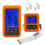 Four Probes Digital Outdoor Meat Thermometer Cooking BBQ Oven Thermometer with LCD Screen for Beef Lamb Chicken