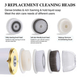 3 IN 1 Electric Facial Cleaning Brush Pore Clean Exfoliator Facial Cleanser Brush Face Scrubber For Women&amp;Men Deep Skin Cleaning