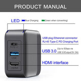 2-in-1 65W Multifunction 3.0 USB Charging Dock Station Type-C PC Adapter HD TV Converter for Nintendo Switch