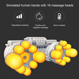 Neck Massager Shiatsu Shoulder Back Massager Heat Massage Pillow 16 Heads 3 Modes for Back Cervical Shoulder Muscle Pain Relief