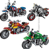 Disney Avengers, Captain America, Iron Man, Hulk, motorcycle building blocks, toy gift creative DIY children and boys