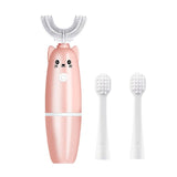 Children U Shaped Electric Toothbrush Waterproof Food Grade Teeth Silicone Cleaning Brush Battery Operated For 3-12 Children