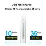 Seago SG-507 USB Rechargeable Electric Toothbrush Adult Waterproof Deep Clean Teeth Brush 2 Replacement Heads 5 Cleaning Modes