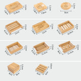 Bamboo Wooden Soap Dish Wood Soap Case Holder for Bathroom Shower Kitchen Scrubber Rectangle & Deep Wooden