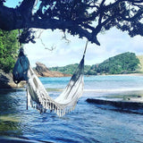 200cm * 150cm Hammock Boho Style Brazilian Macrame  Fringed Deluxe Double Hammock Net  Chair Indoor Hanging Swing Home Decor