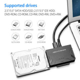 USB 3.0 to IDE  Hard Driver Converter External  Adapter Kit 2.5''/3.5'' Cable Compatible With Windows 10/ 8.1/ 8/ 7/Vista/XP