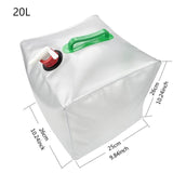 10/20L Water Bag Portable Transparent PVC Outdoor Folding Water Storage Bag Bucket For Car Wash Camping Hiking Picnic