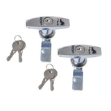 2pcs Anti-theft T-shape Handle Locks with Keys T Handle Garage Door Lock for Distribution Cabinet Caravan Trailer RV Toolbox