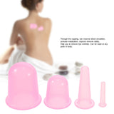 4Pcs Silicone Massage Cup Facial Cupping Meridian Device Vacuum Cupping Face Eye Therapy Care Treatment