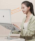 Aluminum Laptop Riser Stand Dual Axis Design Height/Angle Adjustable Notebook Holder