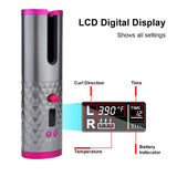 Rechargeable Automatic Hair Curler Women Portable Hair Curling Iron LCD Display Ceramic Curly Rotating Curling Wave Styer